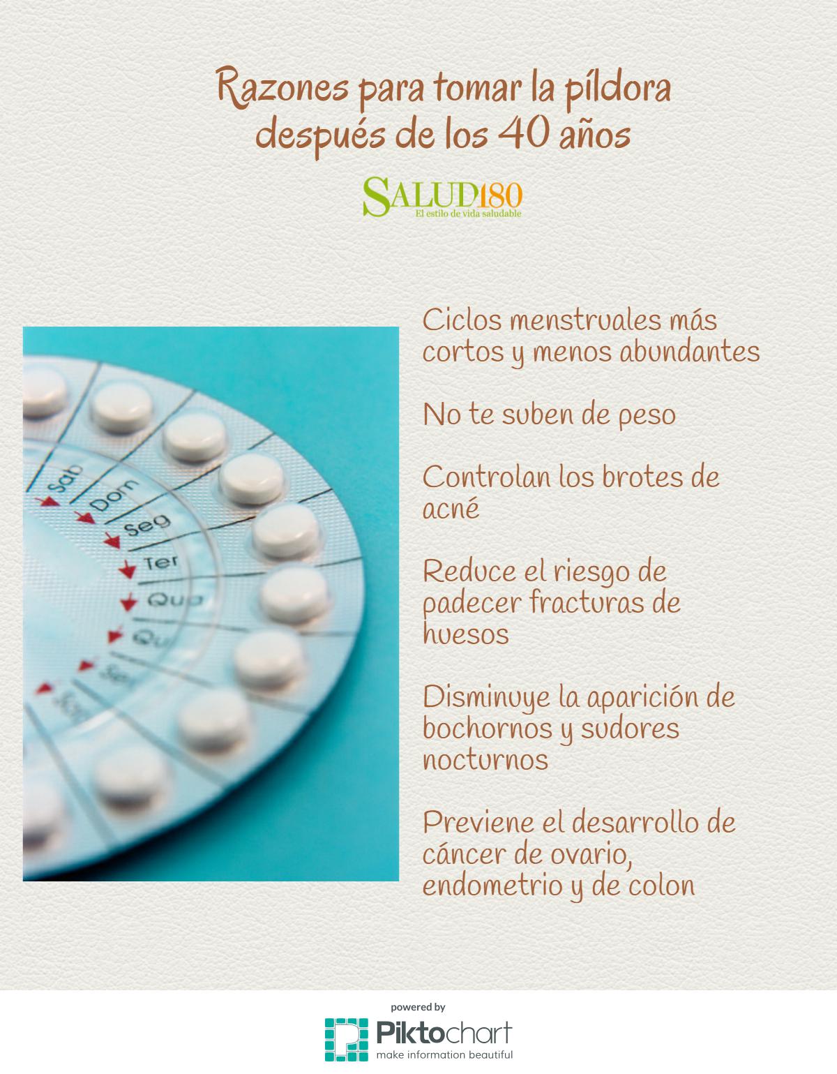 Razones para pastillas anticonceptivas después los 40